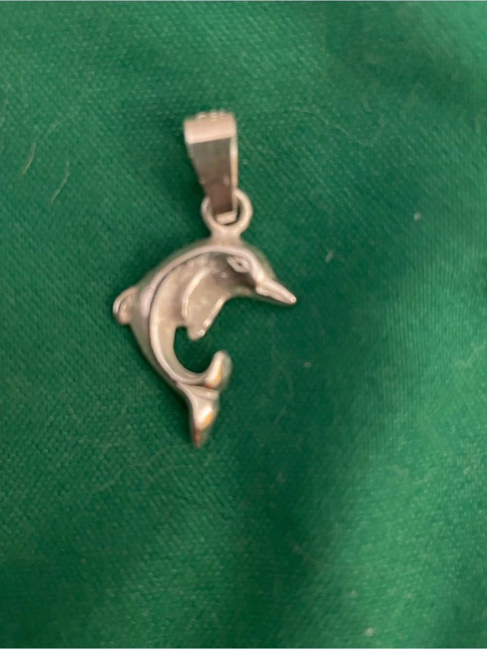 Italian handmade Sterling Dolphin Pendant Necklace Charm - Silver